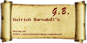 Gulrich Barnabás névjegykártya