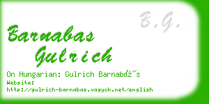 barnabas gulrich business card